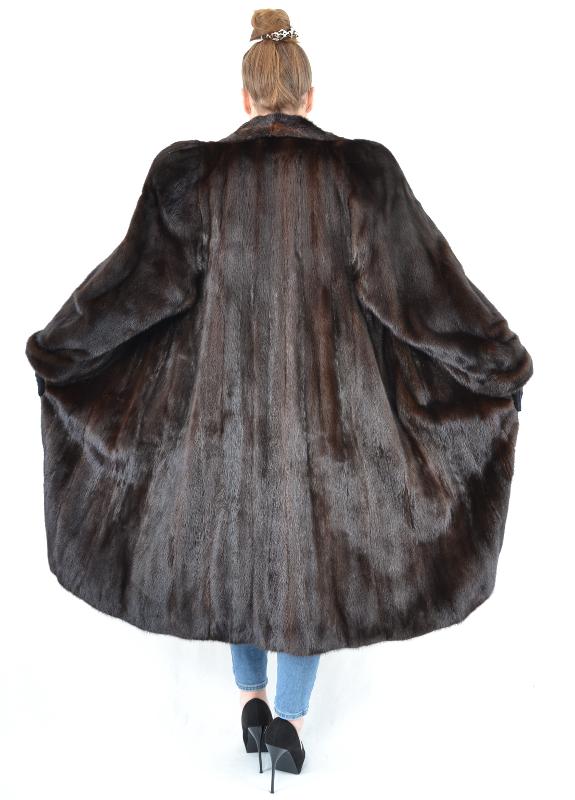 US4702 REAL SAGA MINK FUR COAT FEMALE RANCH MINK JACKET SIZE L