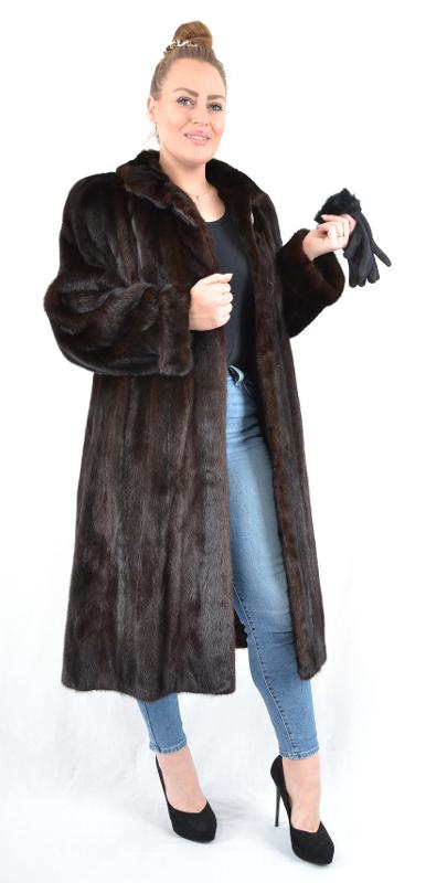 US4702 REAL SAGA MINK FUR COAT FEMALE RANCH MINK JACKET SIZE L
