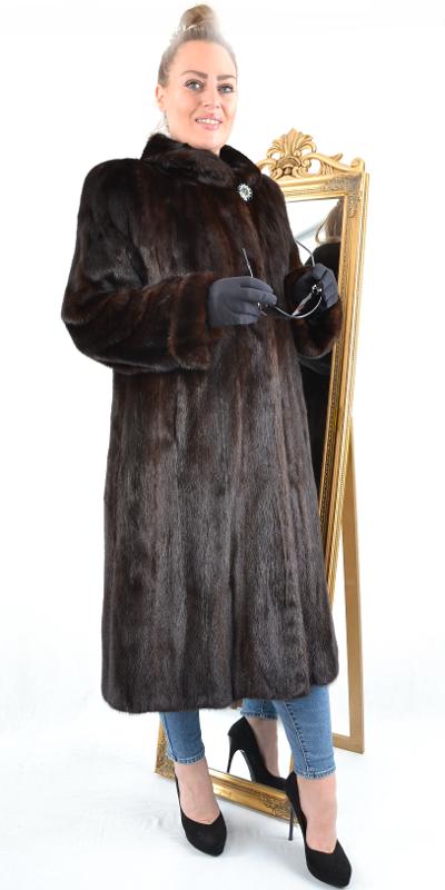 US4702 REAL SAGA MINK FUR COAT FEMALE RANCH MINK JACKET SIZE L