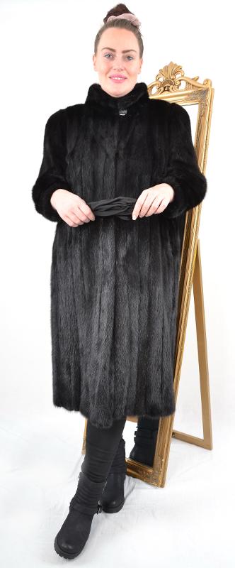 US5181 REAL MINK FUR COAT RANCH MINK JACKET FULL LENGTH SIZE