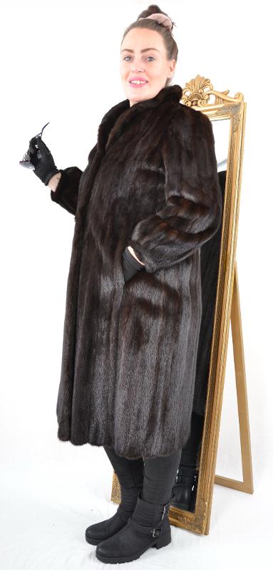 SAGA MINK (サイズ·FREE) US5214 REAL SAGA MINK FUR COAT RANCH MINK JACKET FULL LENGTH SIZE