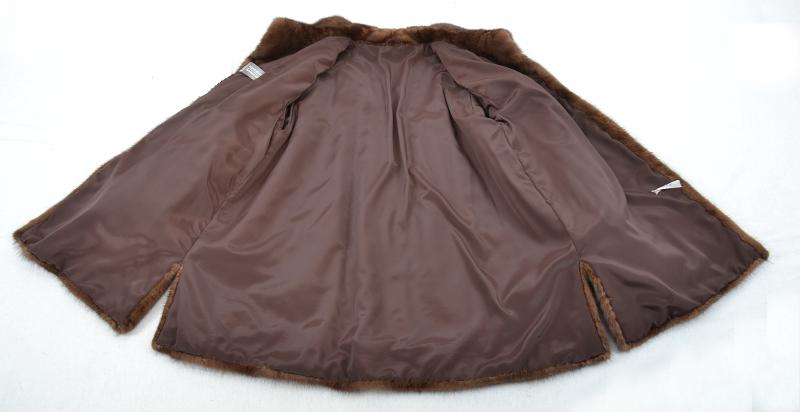 US5327 REAL SAGA MINK FUR JACKET RANCH MINK COAT DEMI BUFF SIZE XL